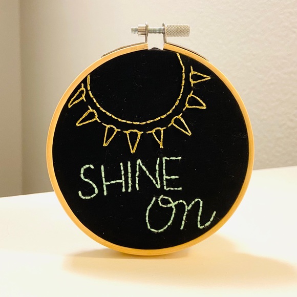 Handmade “Shine On” embroidery hoop - Picture 2 of 2